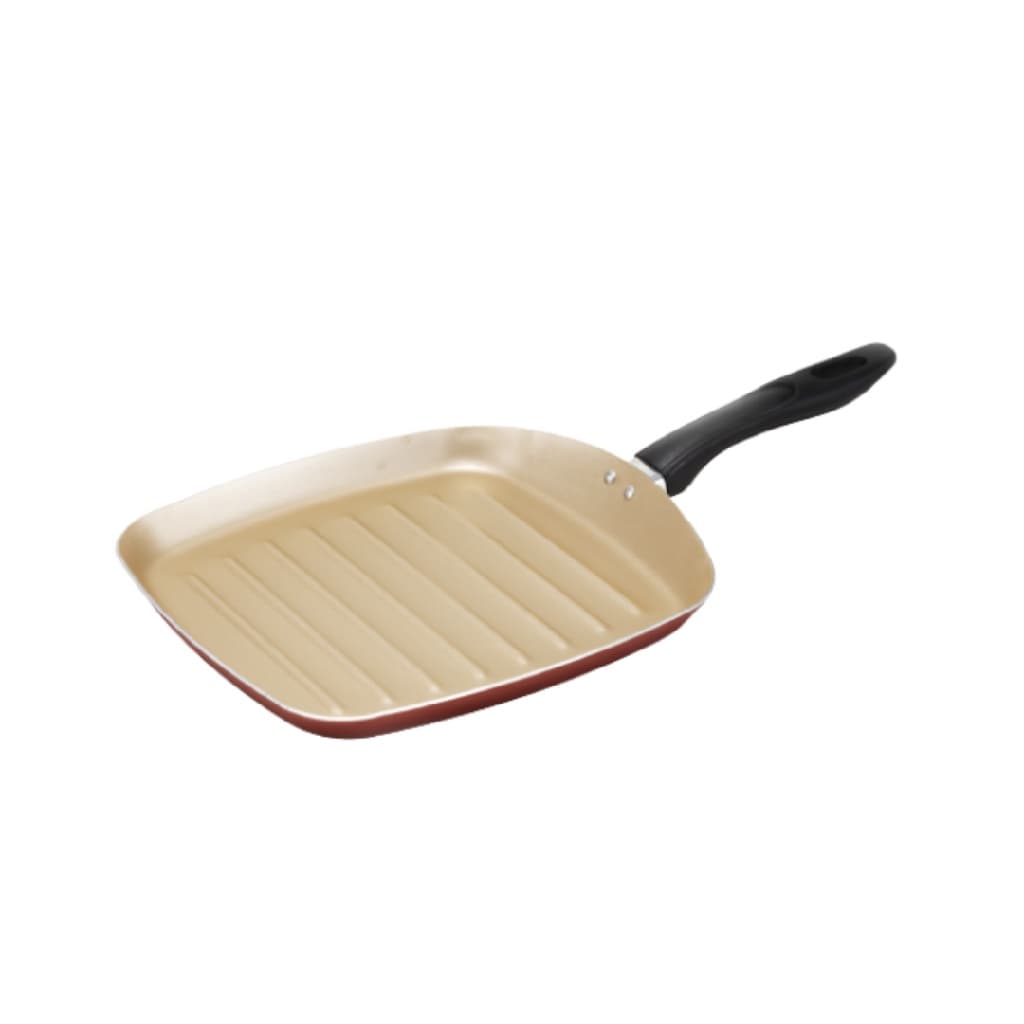 Bistequeira  Belissima Alumi-Aço Linha Premium J4TECH Alumínio Antiaderente Teflon Ultra Resistente Cereja Com Dourado
