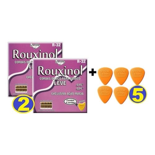 Encordoamento Rouxinol R-32 Para Cavaco Kit 2+5 Palheta