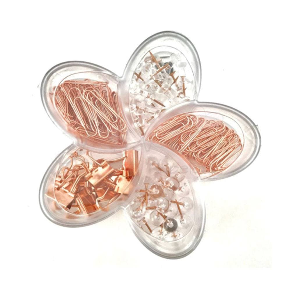 Flor de Lotus Rose Gold Set (Binder, Percevejos, Clips, Alfinetes) - Molin