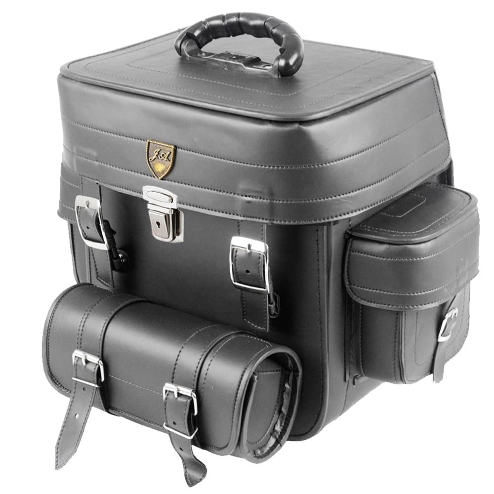 Alforge Traseiro (Bolsa) Custom 29 Litros Couro Sintético Liso C/ Chave