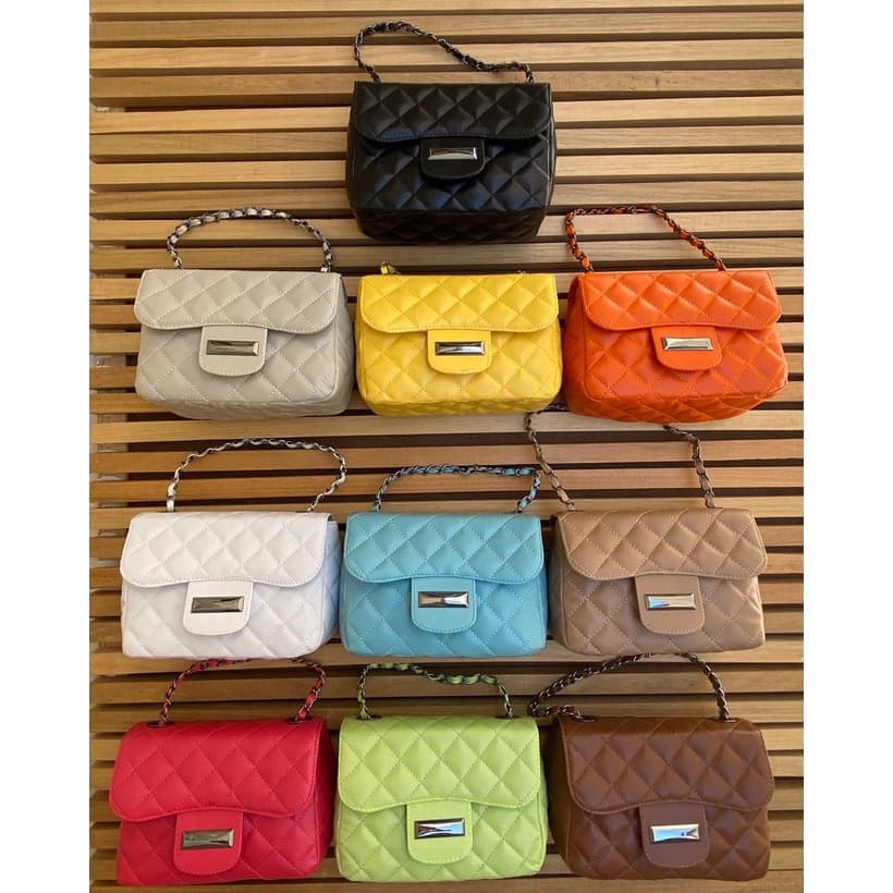Bolsa Feminina Ombro Transversal Alça Corrente