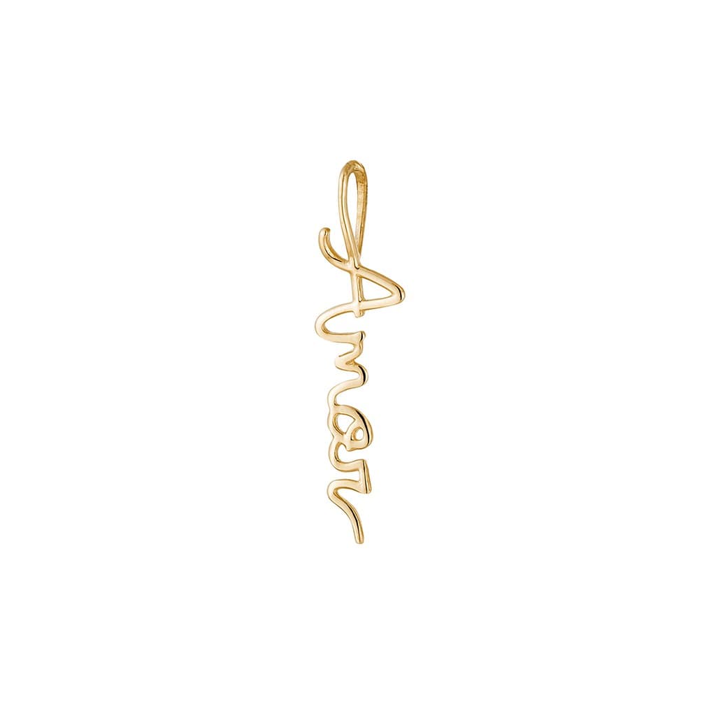 Pingente Ouro 18k Palavra Amor Lisa Espelhada