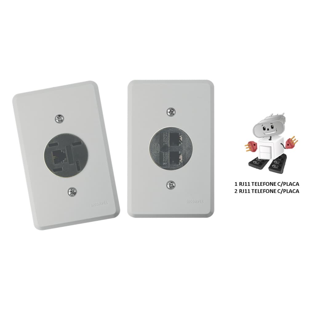 Tomada Para Telefone Jack 1 E 2