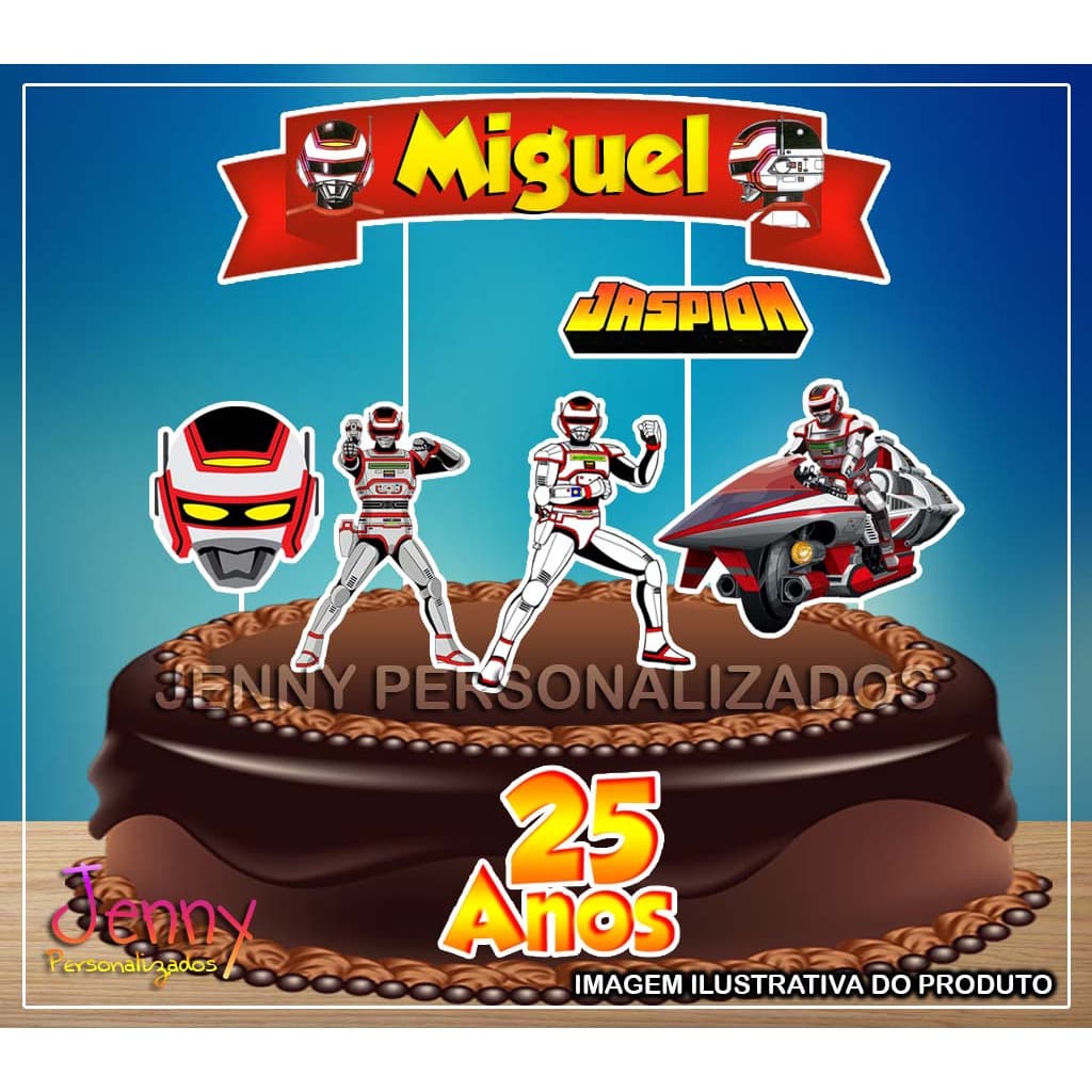 Topper de Bolo Personalizado Jaspion