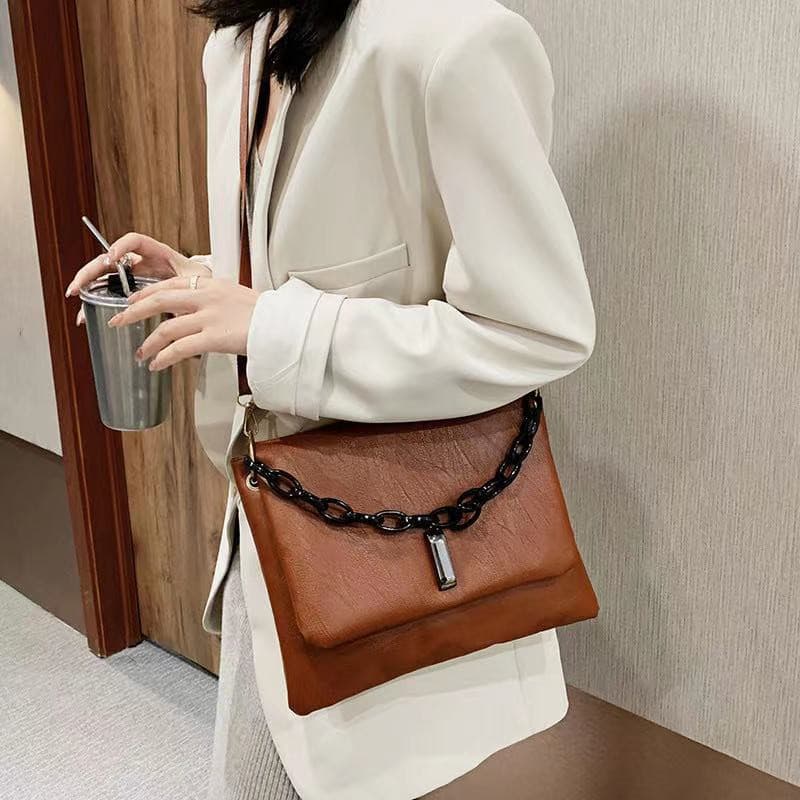 Bolsa Feminina Transversal Alça Corrente Pronta Entrega