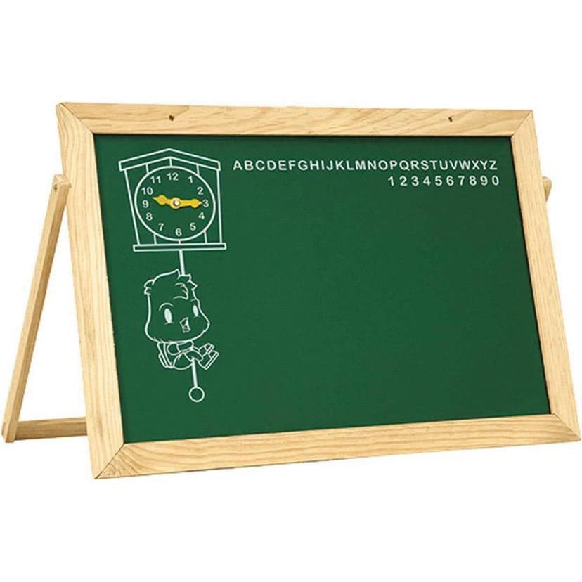 Lousa quadro Infantil com Alfabeto e Relógio e Apoio- 60x40 cm - Acompanha Giz e Apagador