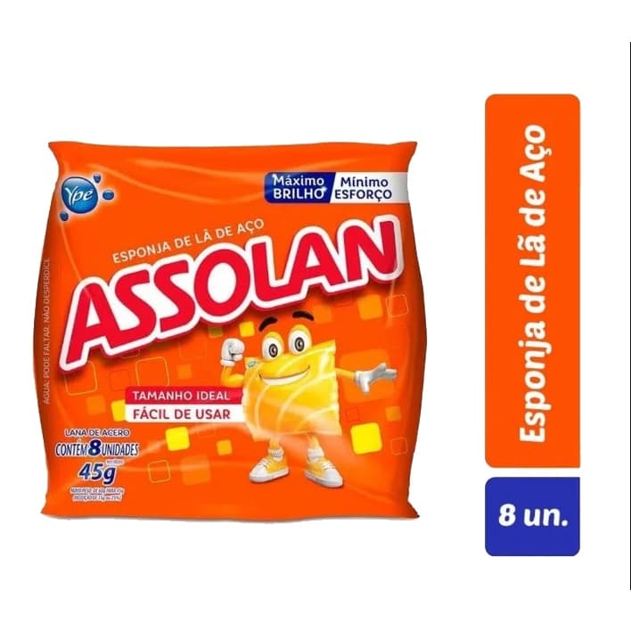 Esponja de aço 8 UN 45g Assolan