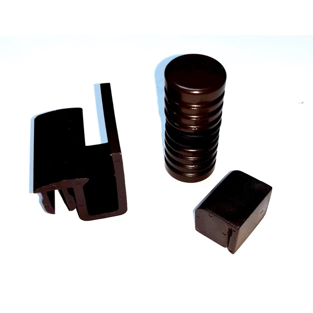 Kit reparo para Box De Vidro com 1 batedor, 1 puxador e 1 guia Marrom/Bronze