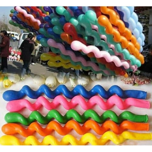 20 Pçs Torção Espiral Balões De Látex Casamento Crianças Festa Aniversário Casa Brinquedo Natal Quente