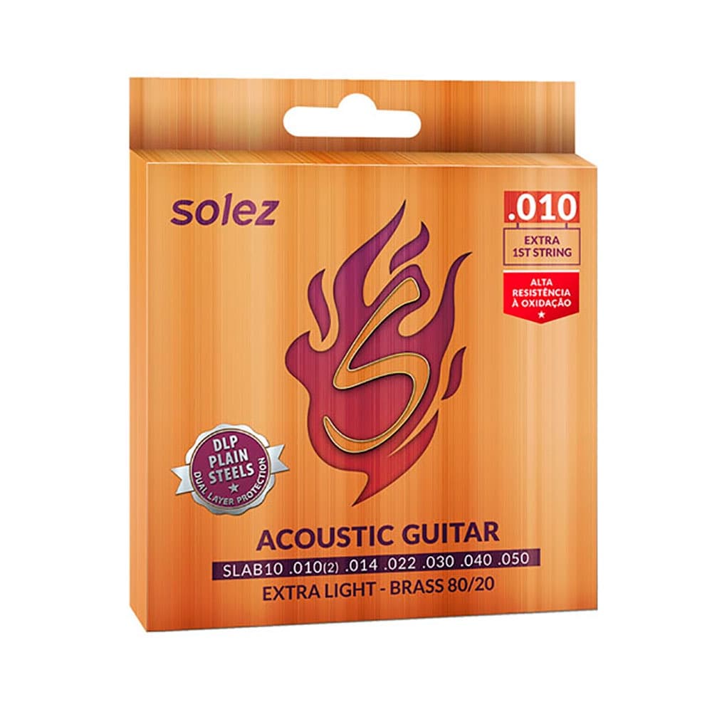 Encordoamento Solez P/ Violão Aço SLAB10 0.10/0.50 - EC0353
