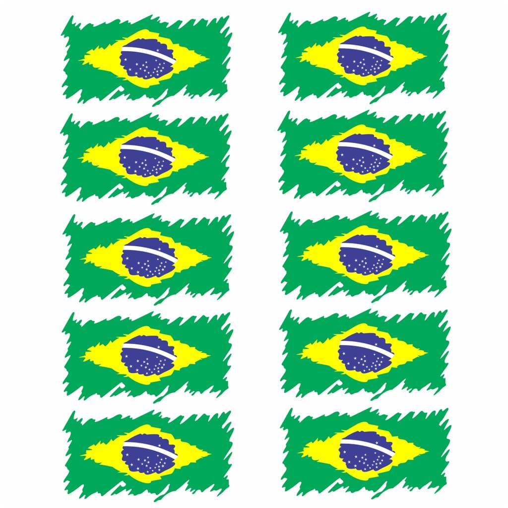 Adesivo Para Geladeira Bandeira Do Brasil Combo 10Un Estilizada Cozinha Papel De Parede Azulejo Cerâmicas