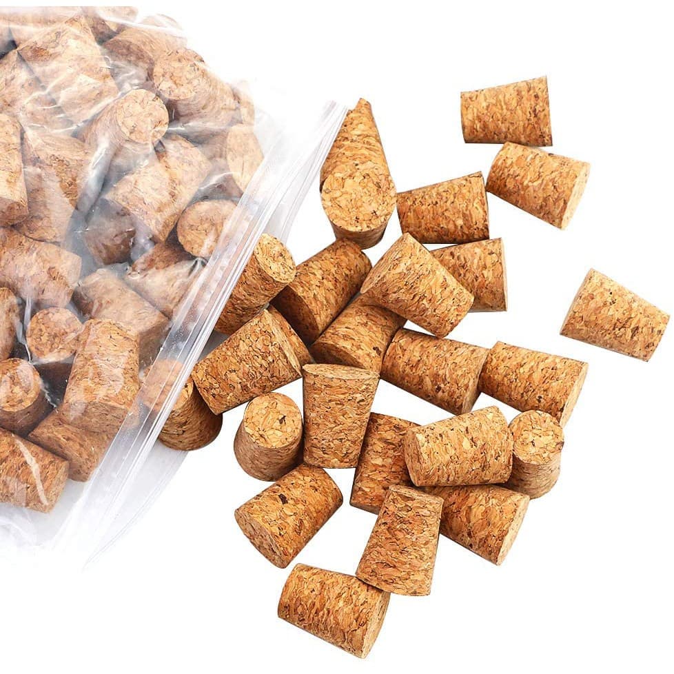 Pacote com 70 Peças Mini Rolhas De Cortiça 19x14x10 - Garrafinha de 50 ml de vidro