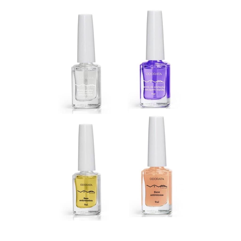 Base branqueadora ou Extrabrilho ou Antimicose ou Top Coat Furta Cor Com Efeito Holográfico Viva Unhas - Odorata.
