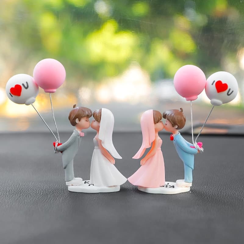 Autopeças Decoração Carro Homem E Mulher Balão Ornamento Cartoon Casal Acessórios Cute Creative Center Console Auto Interior Dashboard Figura Ação