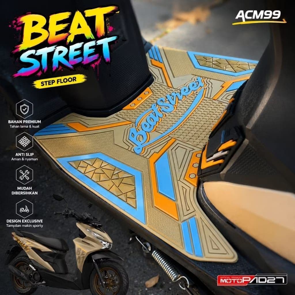 Tapete De Motocicleta De Borracha Em Relevo Beat Street 2020-2026