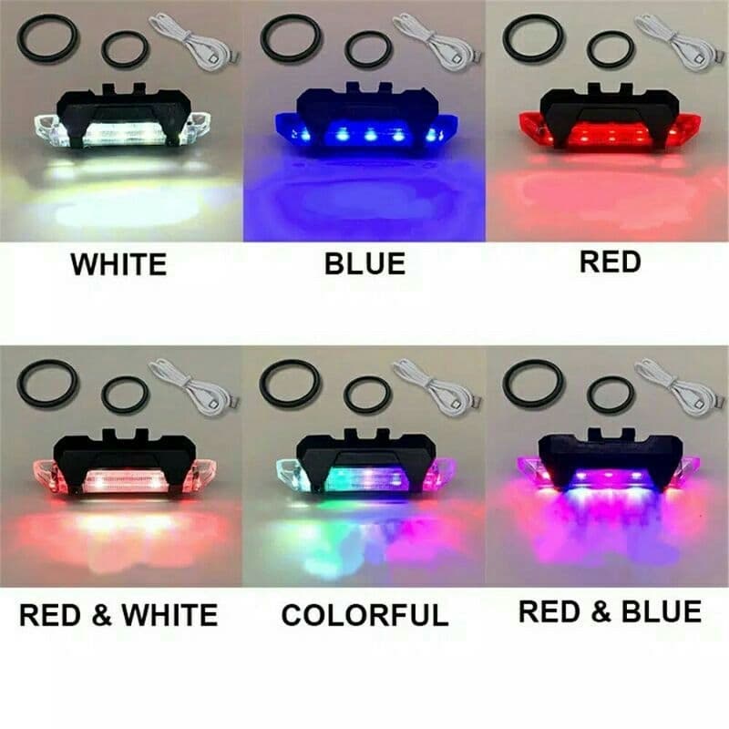 Carregamento De Luz LED Para Bicicleta Com Cabo USB