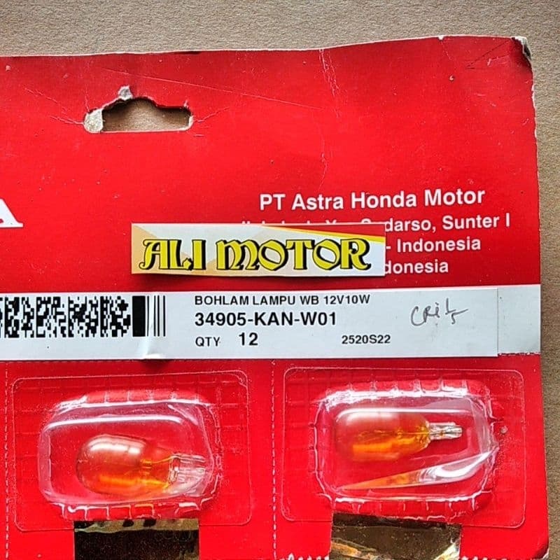 Lâmpada De Sinalização reteng Ritando Laranja WB 12V10W 34905-KAN-W01 original AHM