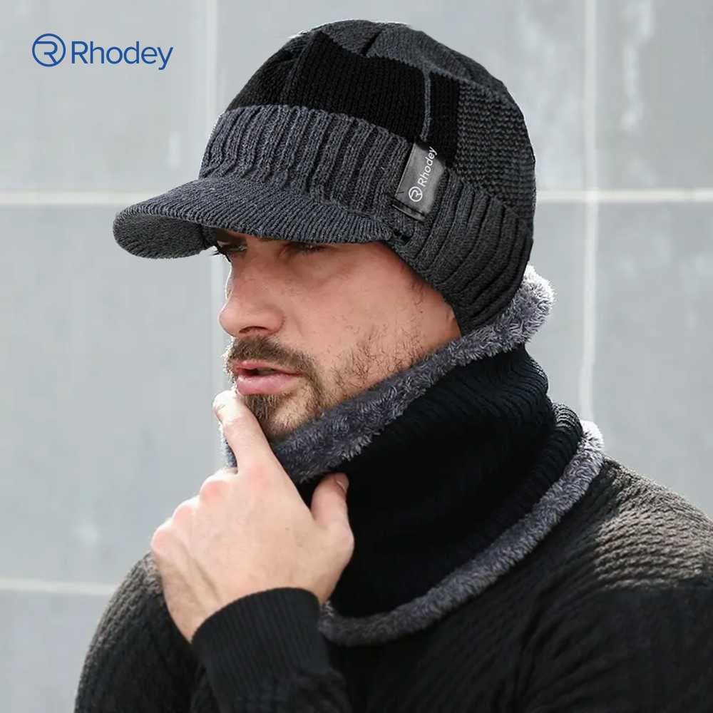 Gorro De Malha Masculino E Feminino Chapéu Viseira Lã Inverno Rhodey