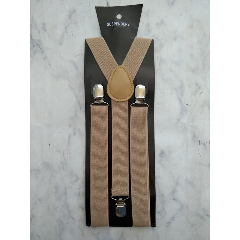 Suspensórios/Jojon Bretel 2.5cm Adulto Homens Mulheres Ajustam Até XL-Creme