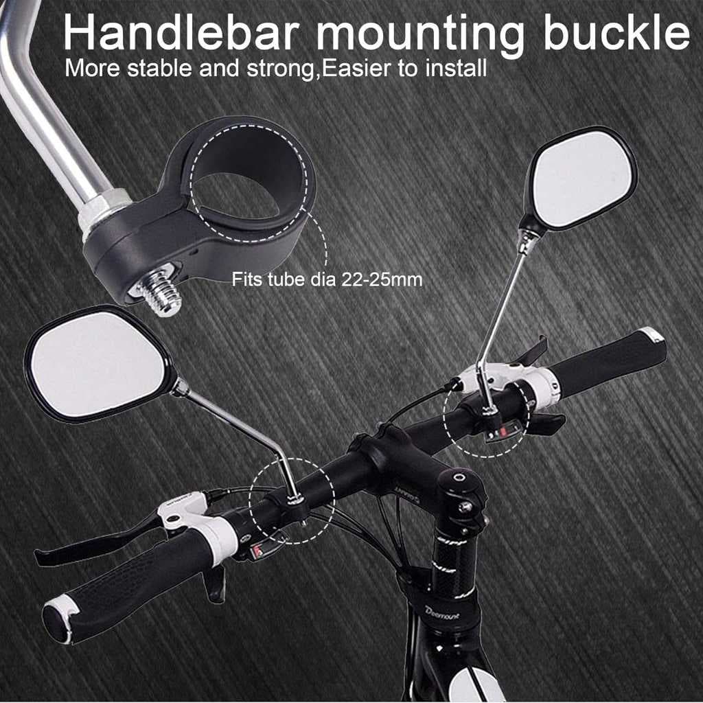Par De Espelho Retrovisor Para Ponto Cego De Bicicleta Com 2 Peças