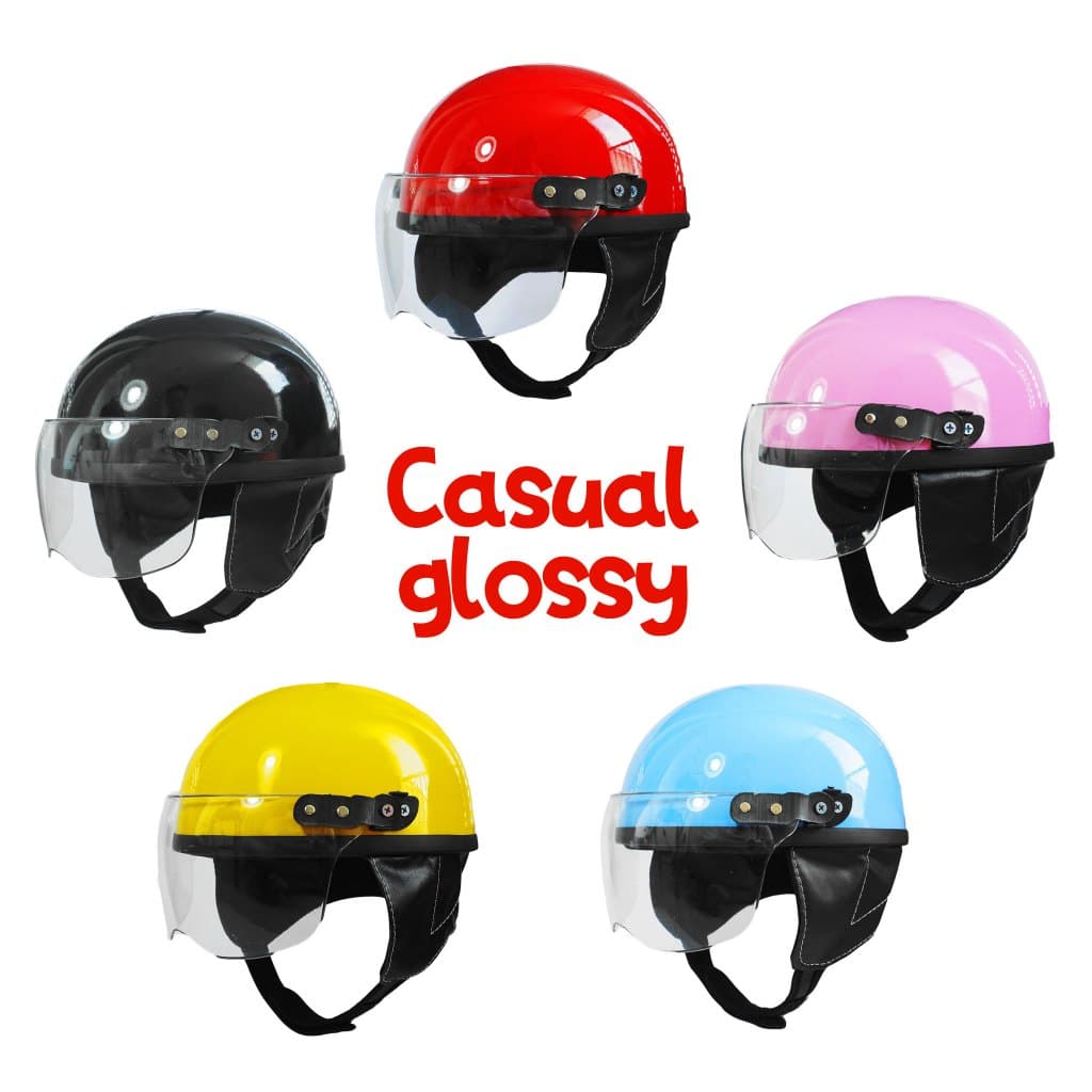 Capacete Infantil Retrô Casual Estilo Brilhante