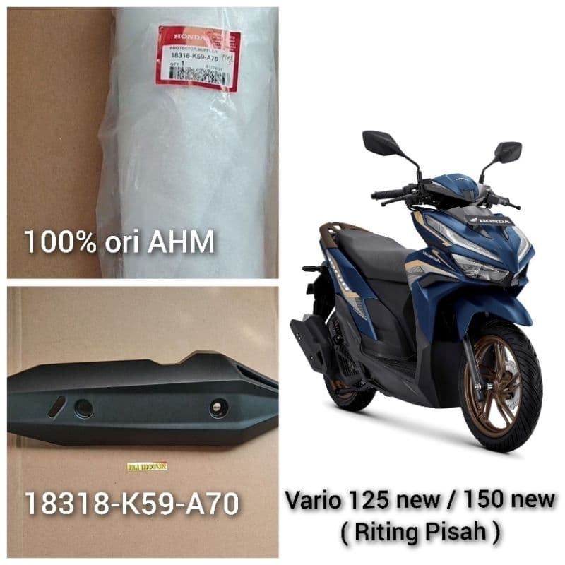 Tampa Protetora De Escapamento vario 125 150 esp led 2018-2019 18318-K59-A70 original AHM