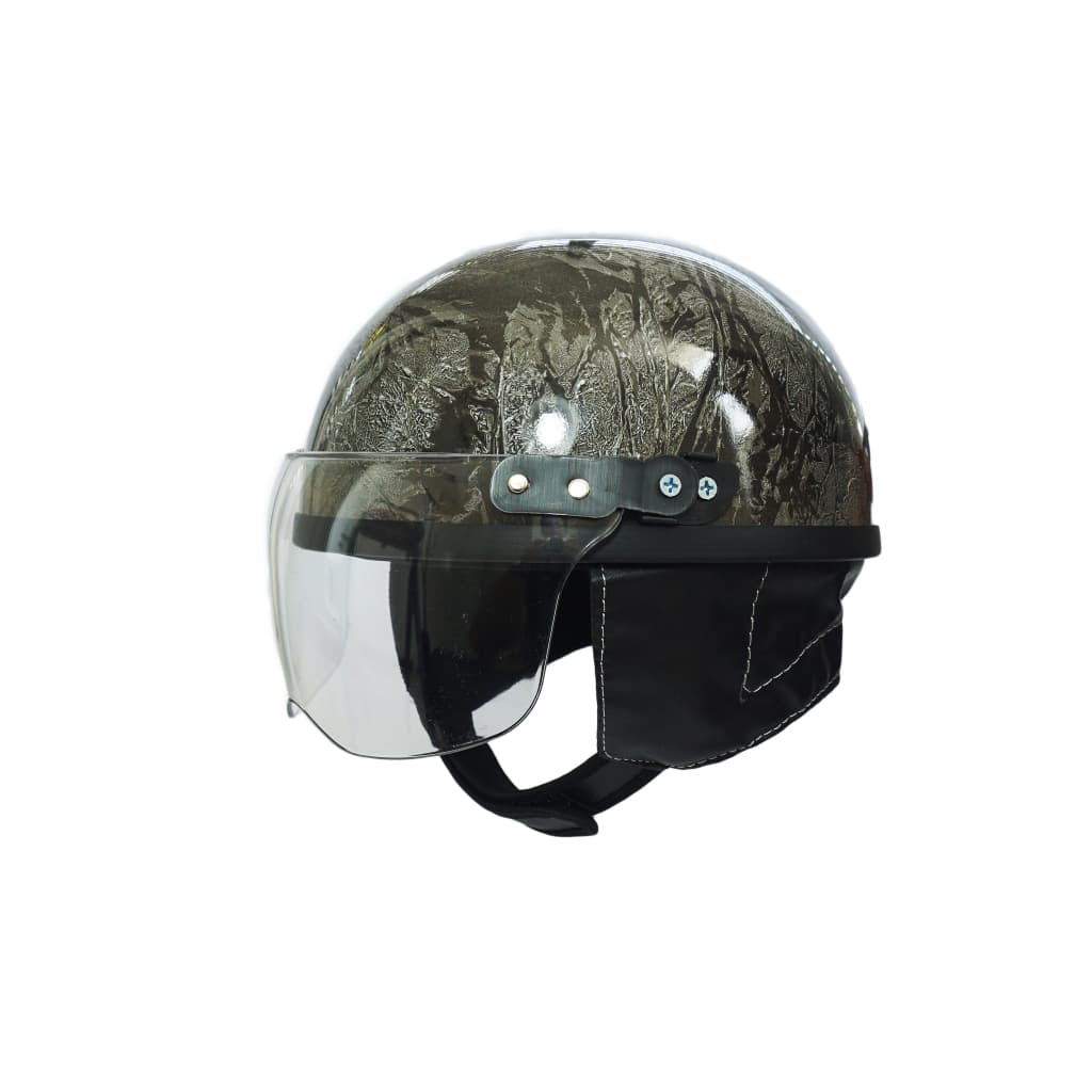 Capacete Infantil Verde Retro Marble Series Exército