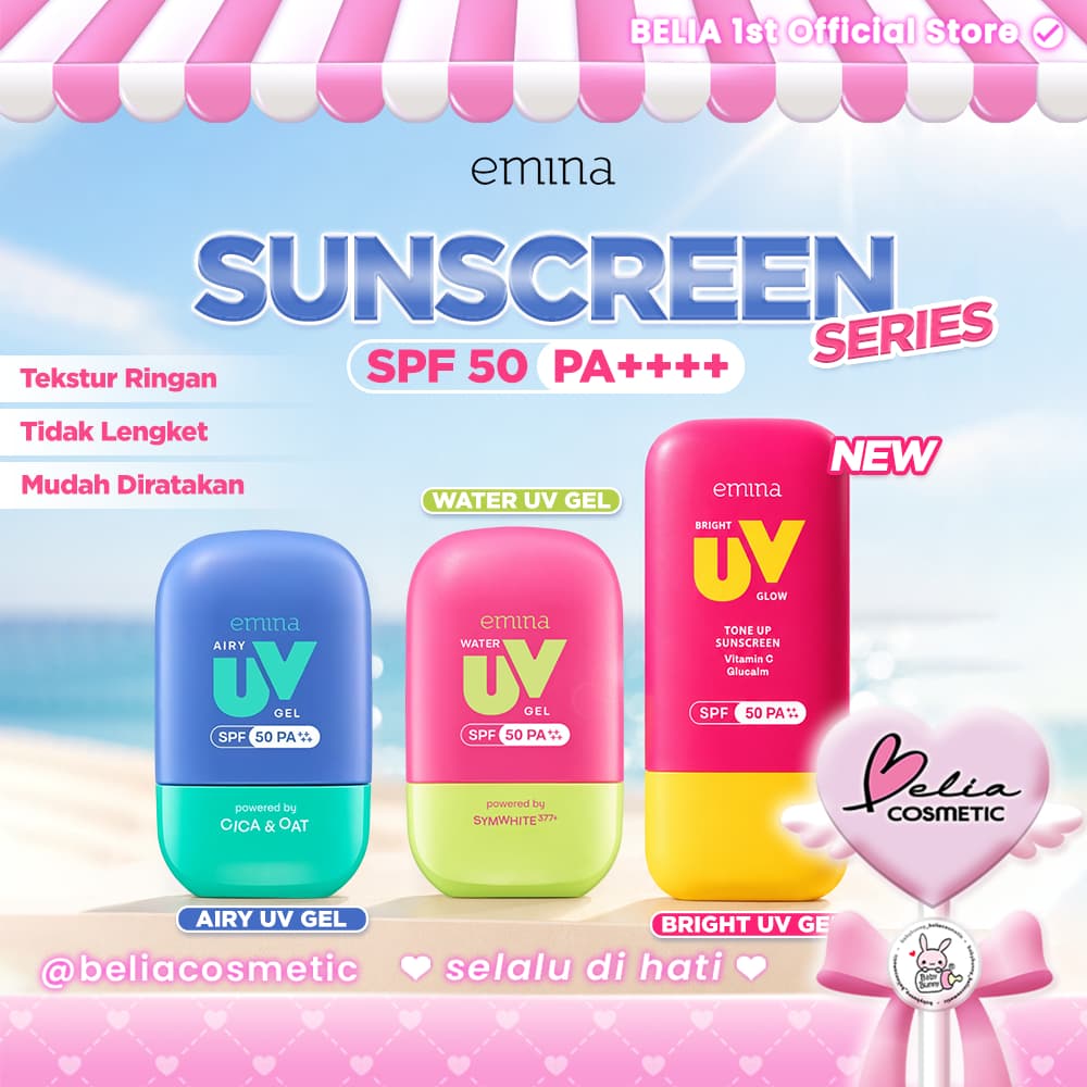 [Jovem] Protetor Solar Em Gel UV EMINA Fps 50 PA + Série | Tonificante Facial Protege Contra Raios