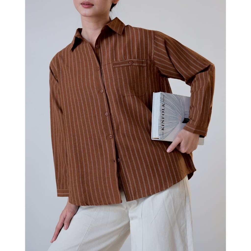 Camisa KEMEJA Myrubylicious CLIONA STRIPE Código N856-3 | Manga Comprida SUERTE tops Femininos