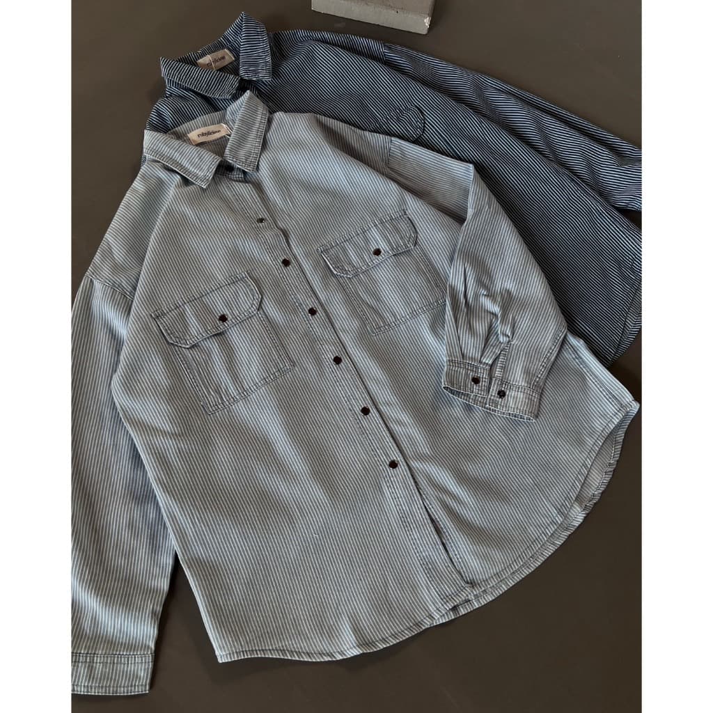 Camisa Myrubylicious JENIN DENIM STRIPE Código 8119-1 | De Manga Comprida TOP CASUAL Feminino