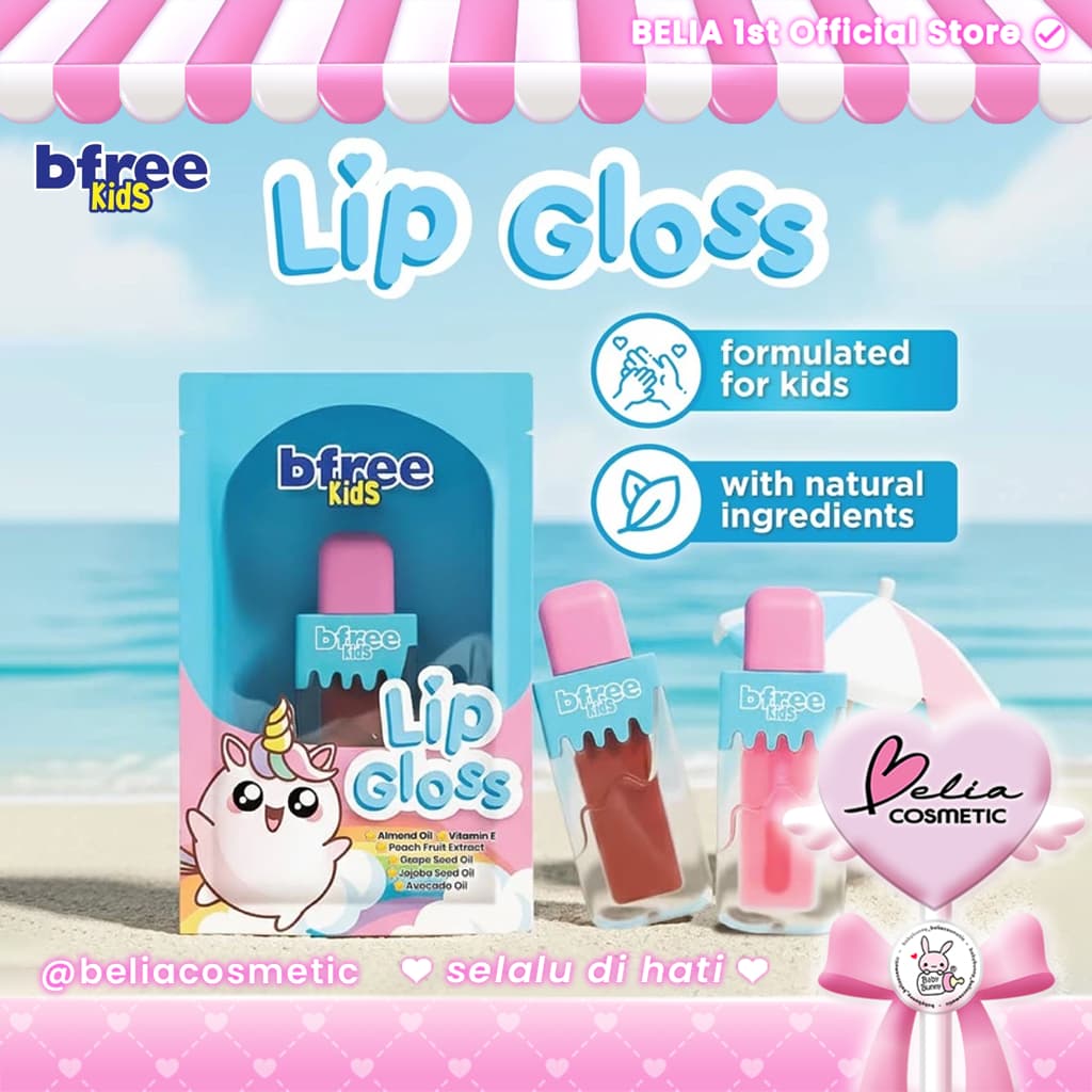 [Jovem] Brilho Labial Bfree Kids | Lábio Infantil Pele Hidratante E Nutritiva