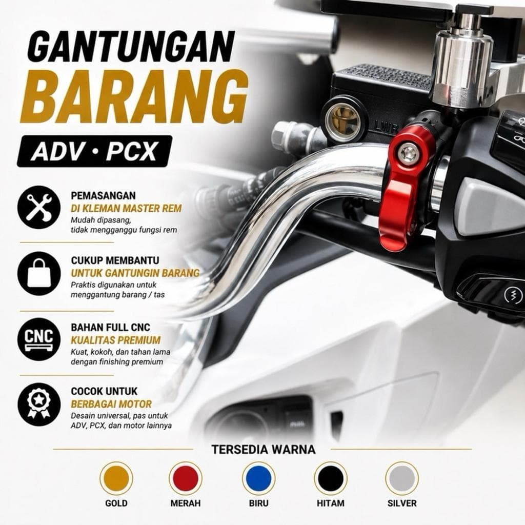 Gancho Para Mercadorias GANTUNGAN Honda Adv 150/160 Pcx RoadSync