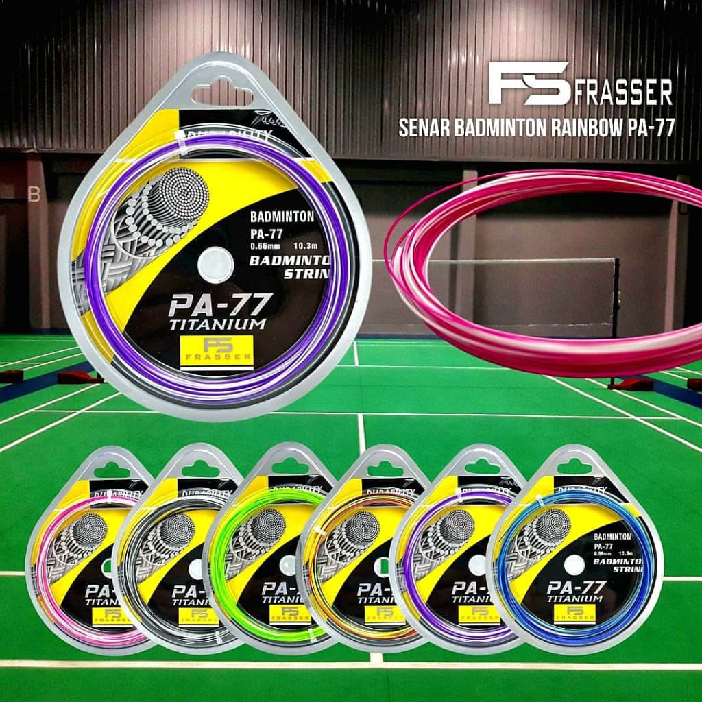 Cordas Para Raquete De Badminton Frasser 77 Coloridas Arco-Íris