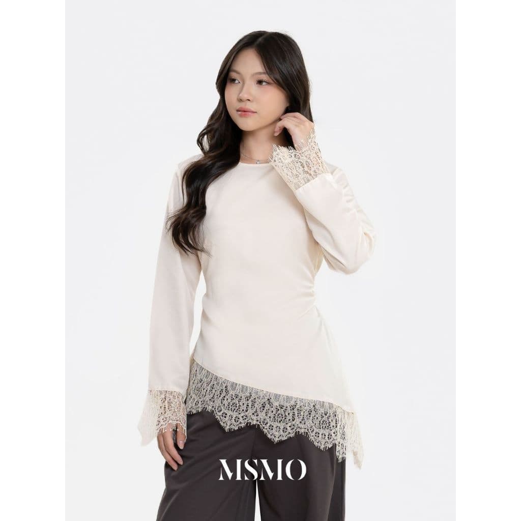 MSMO Emma Top/Blusa Feminina Manga Longa/Feminino Elegante