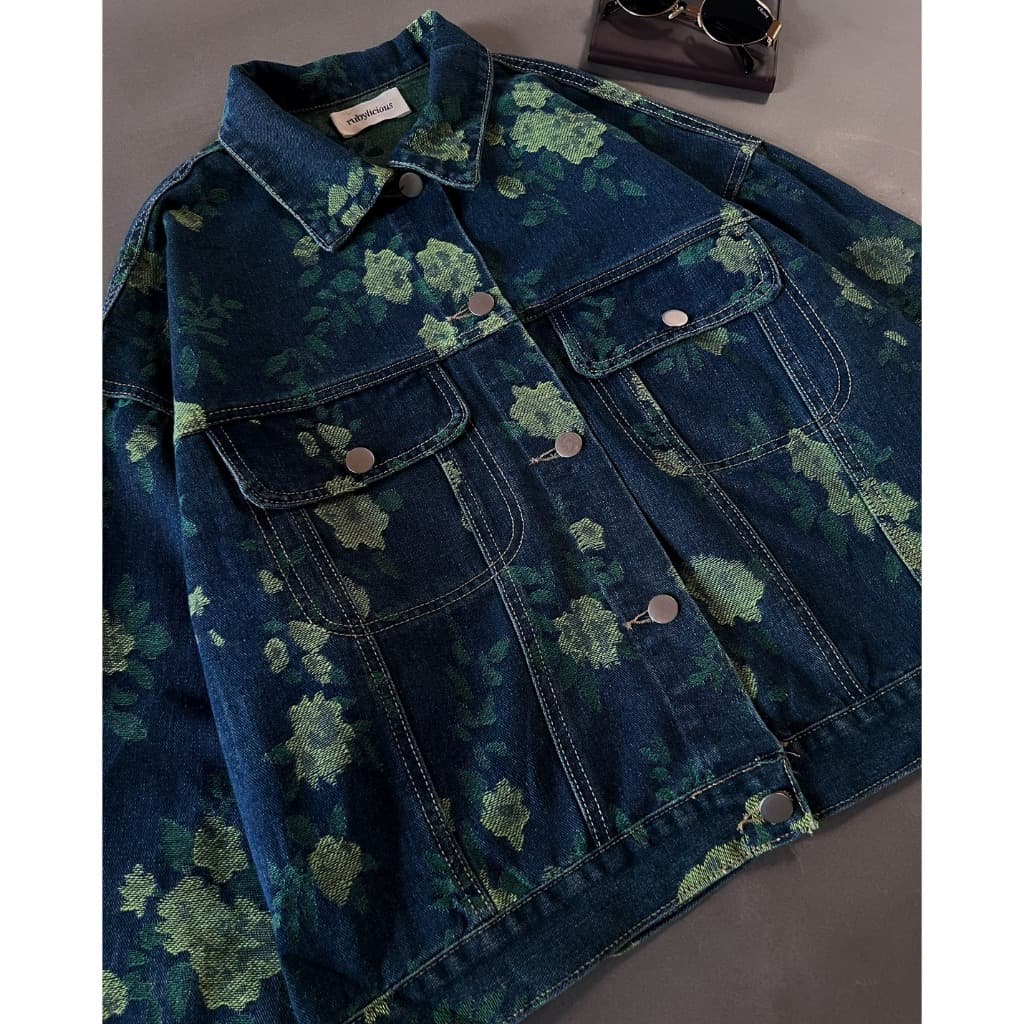Jaqueta DENIM Myrubylicious XELORA Código 693N | Flor De Manga Comprida TOP CASUAL Feminino