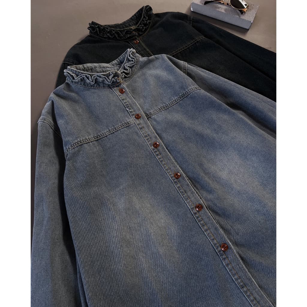 Camisa Myrubylicious ALONSA DENIM Código 554N | De Manga Comprida TOP CASUAL Feminino
