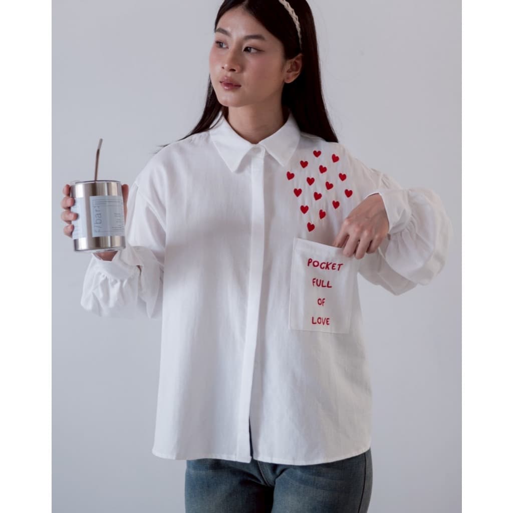 Camisa KEMEJA Myrubylicious AMOUR Código 80149 | De Linho De Manga Comprida HANAMI CASUAL Feminina