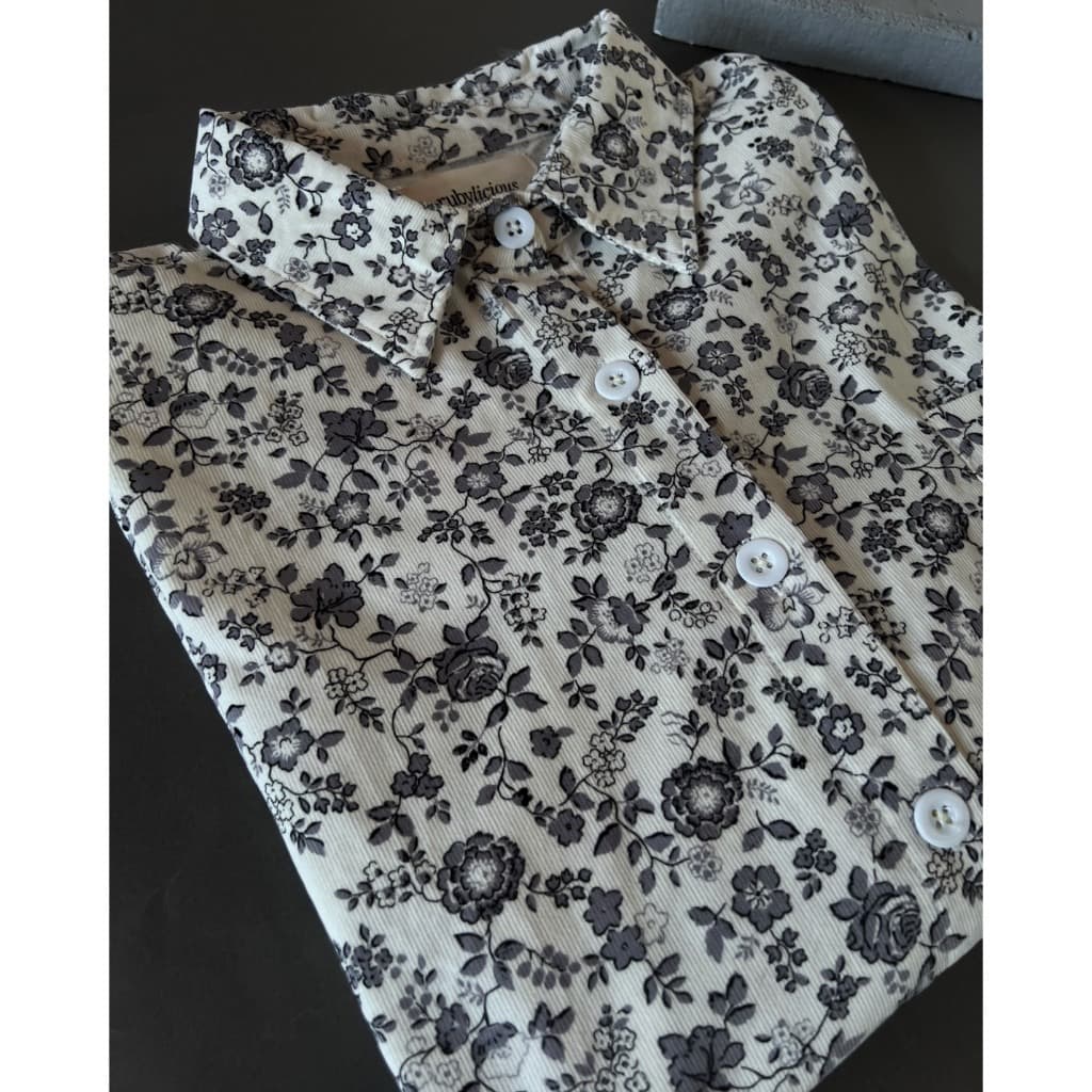 Camisa KEMEJA Myrubylicious EVARIE CORDUROY Código 26324 | Floral TOP CASUAL Feminino