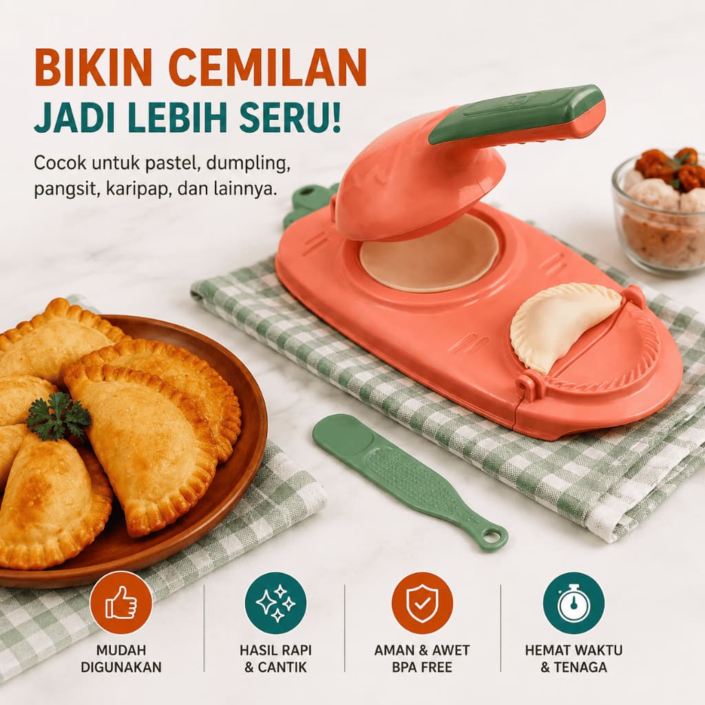Molde De Prensa De Massa De Bolinho Artesanal 2 Em 1 Pele De Pastel Gyoza Cireng Press Maker Dobrável Fabricante Multius