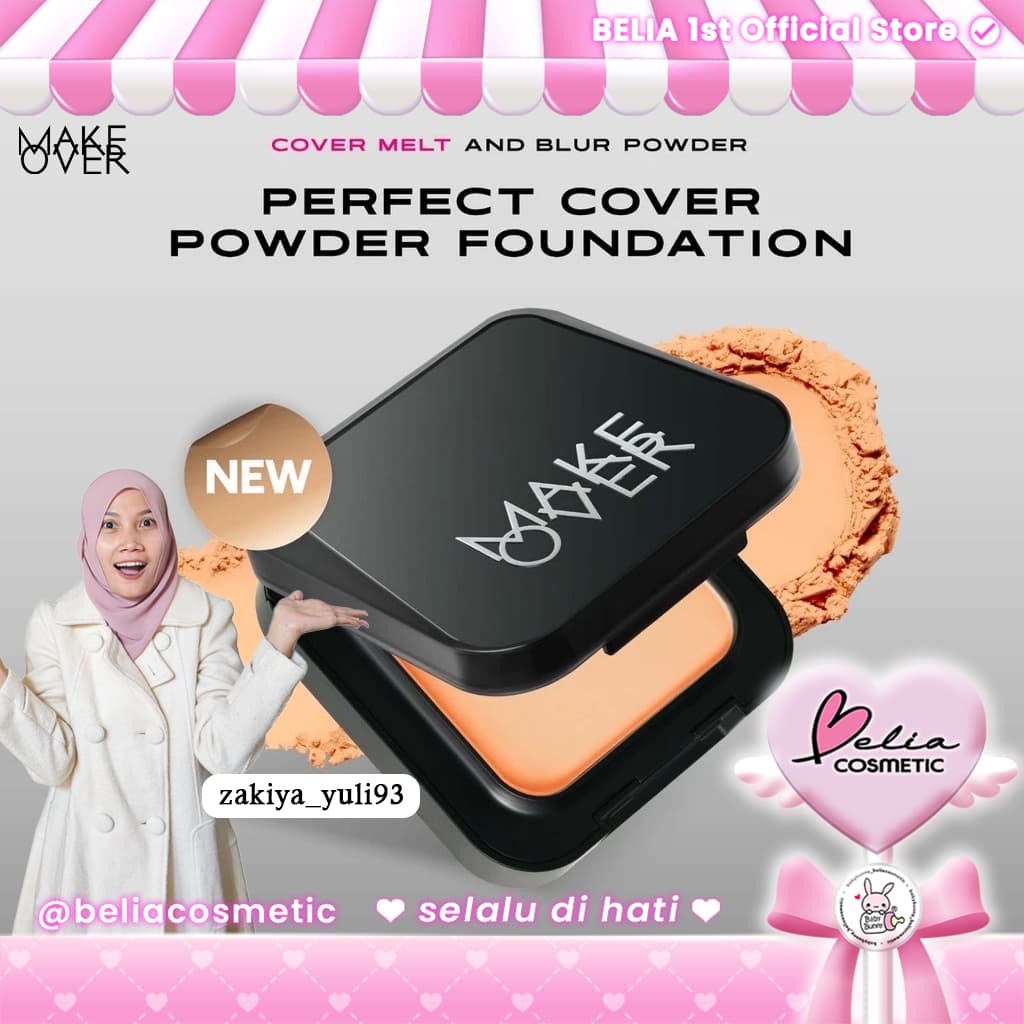 [YOUNG X ZAKIYA_YULI93] MAKE OVER Perfect Cover Powder Foundation Recarga Completa | Bolo Bidirecional TWC