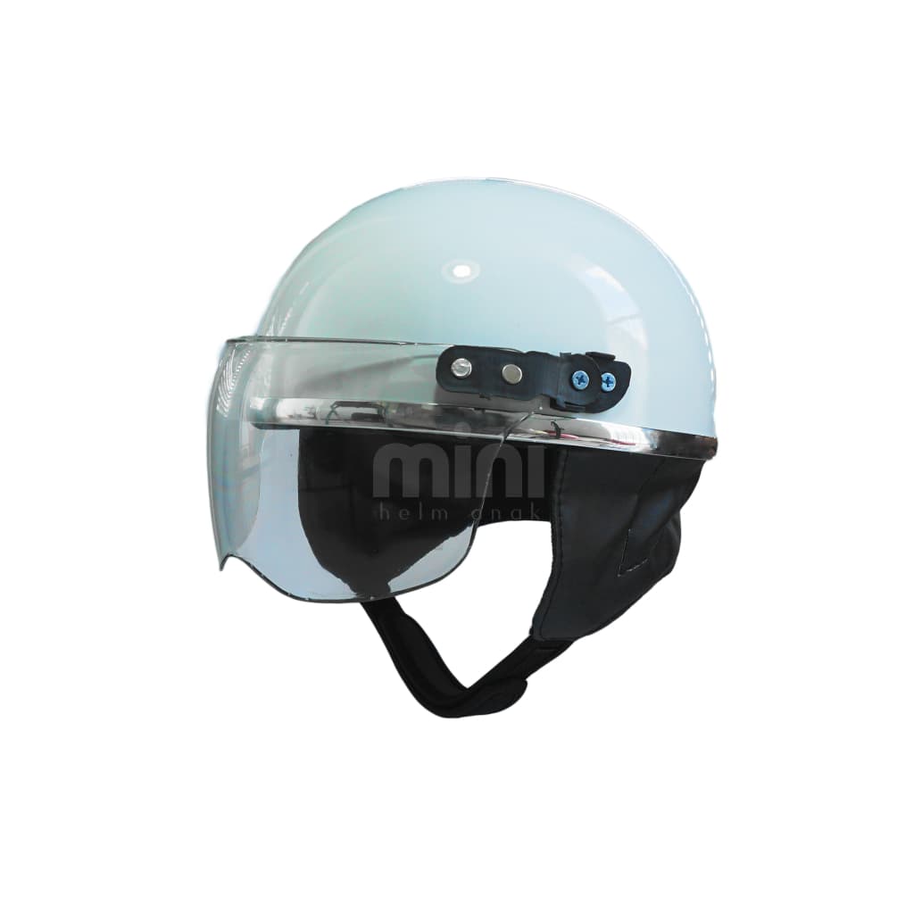 Capacete Infantil Retrô Cromado Branco