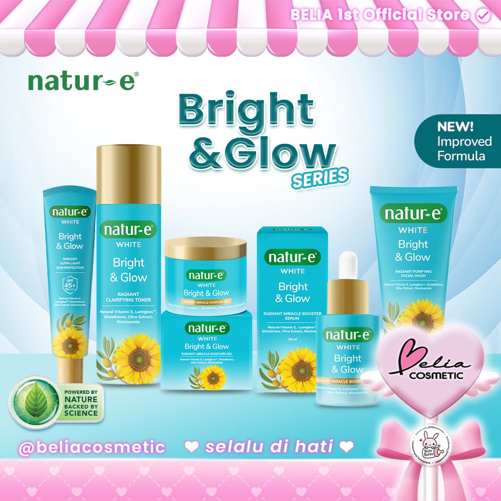 [Jovem] NATUR-E Branco Brilhante Brilho Radiante | Hidratante Facial Protetor Solar Toner Lavagem Sérum