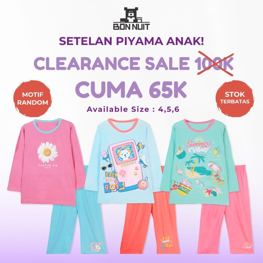 BONNUIT-Conjunto De Pijama Feminino Motivo Aleatório Apenas 65 Mil Idades 2-6 Anos