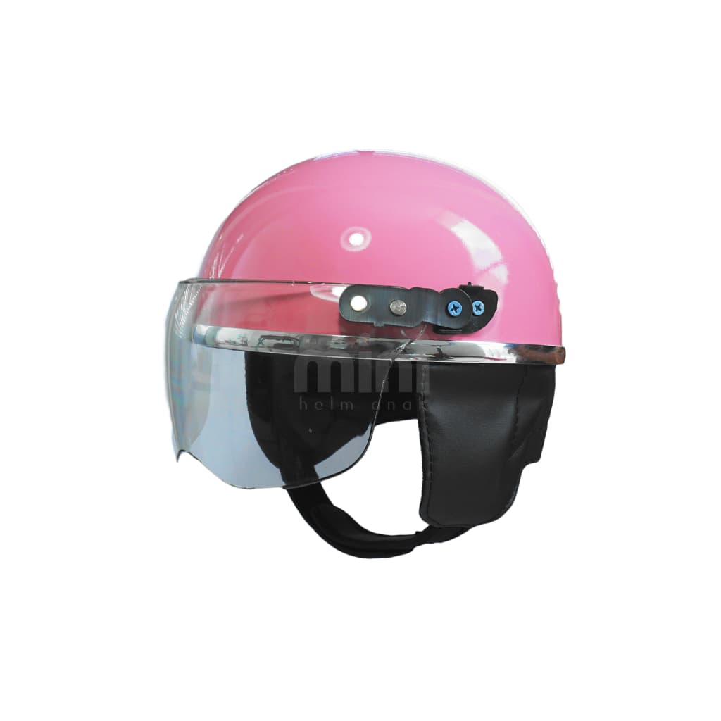 Capacete Infantil Rosa Cromado Série Retrô
