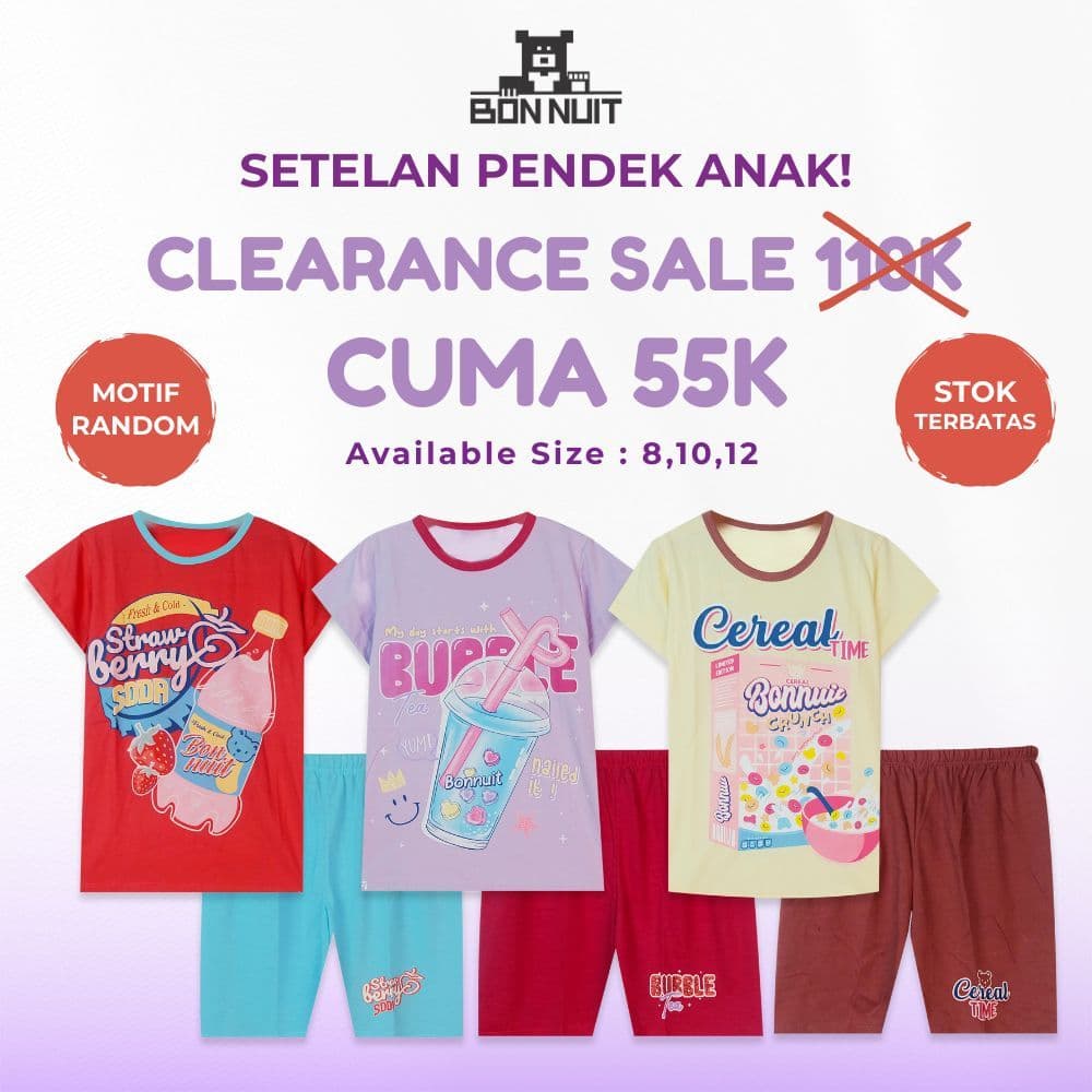BonNuit-Conjunto De Camisa Curta 55 Mil SNI Girls/Terno Curto Para Meninas , Tamanho jumbo , Motivo Aleatório , Idades D