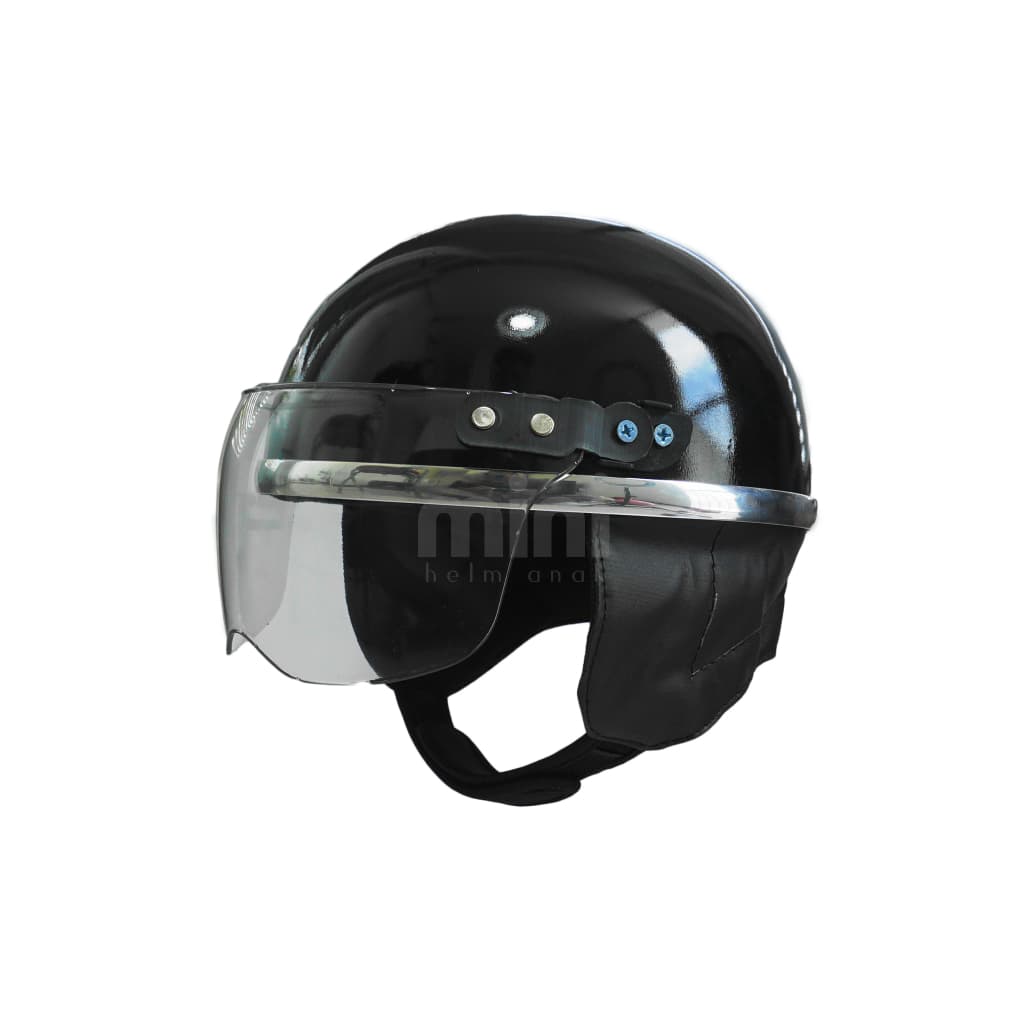 Capacete Infantil Preto Cromado Série Retrô