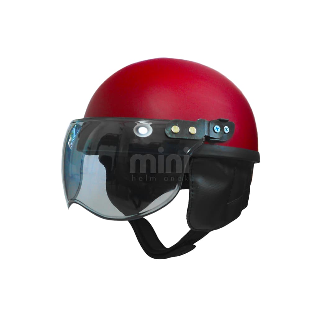 Capacete Infantil Vermelho Fosco MERAH Retro Series
