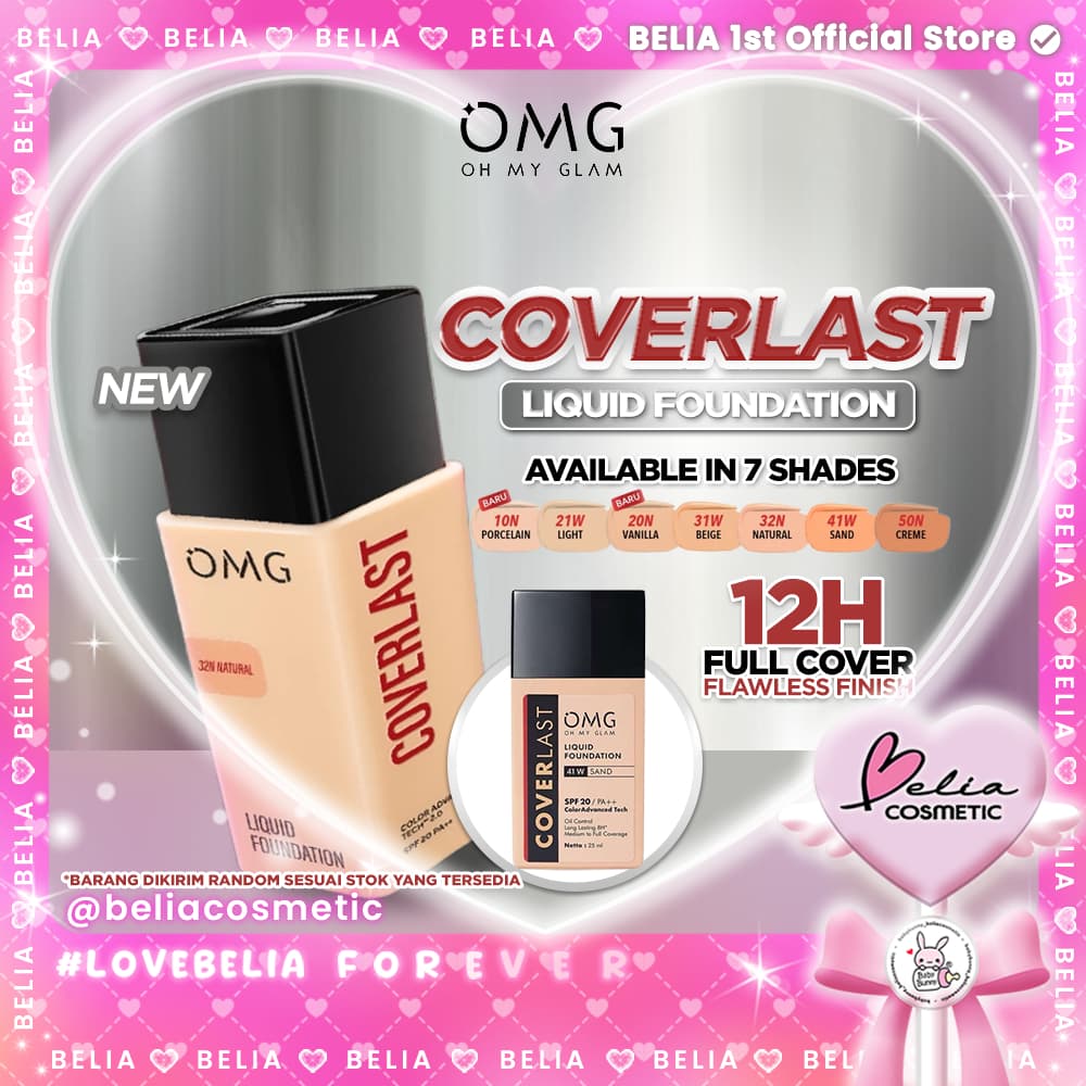 [Jovem] Base Líquida OMG CoverLast | Oh My Glam Fps 20 PA + Controle De Óleo De Longa Duração