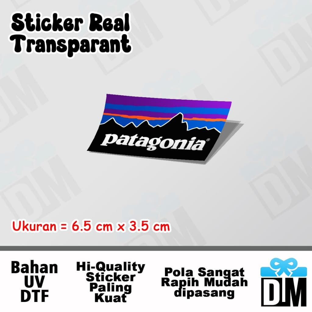 Adesivo Da Marca Patagonia Gonia Logo Símbolo Ícone UV DTF Capacete De Motocicleta Copo À Prova D'água Grande Pequeno Em