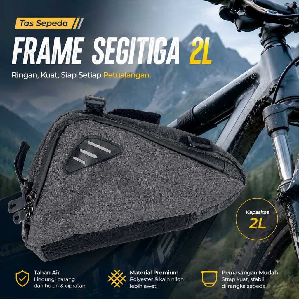 Bolsa Para Bicicleta Com Estrutura Triangular , Resistente À Água , Grande Capacidade 2L